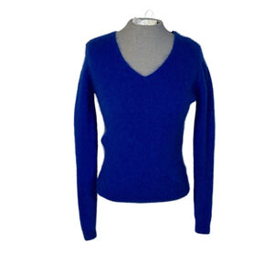 Noos Blue Mohair Alpaca Blend Sweater Women’s Small V-Neck Long Sleeve
